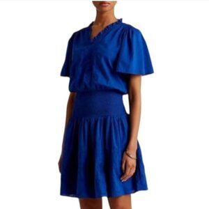 Lauren Ralph Lauren Black Label Royal Blue Ruffle Trimmed Mini Dress Size 6